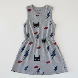 Tiny Tribe Superhero Racerback Dress Gray Lightning Bolt Print Girls 5